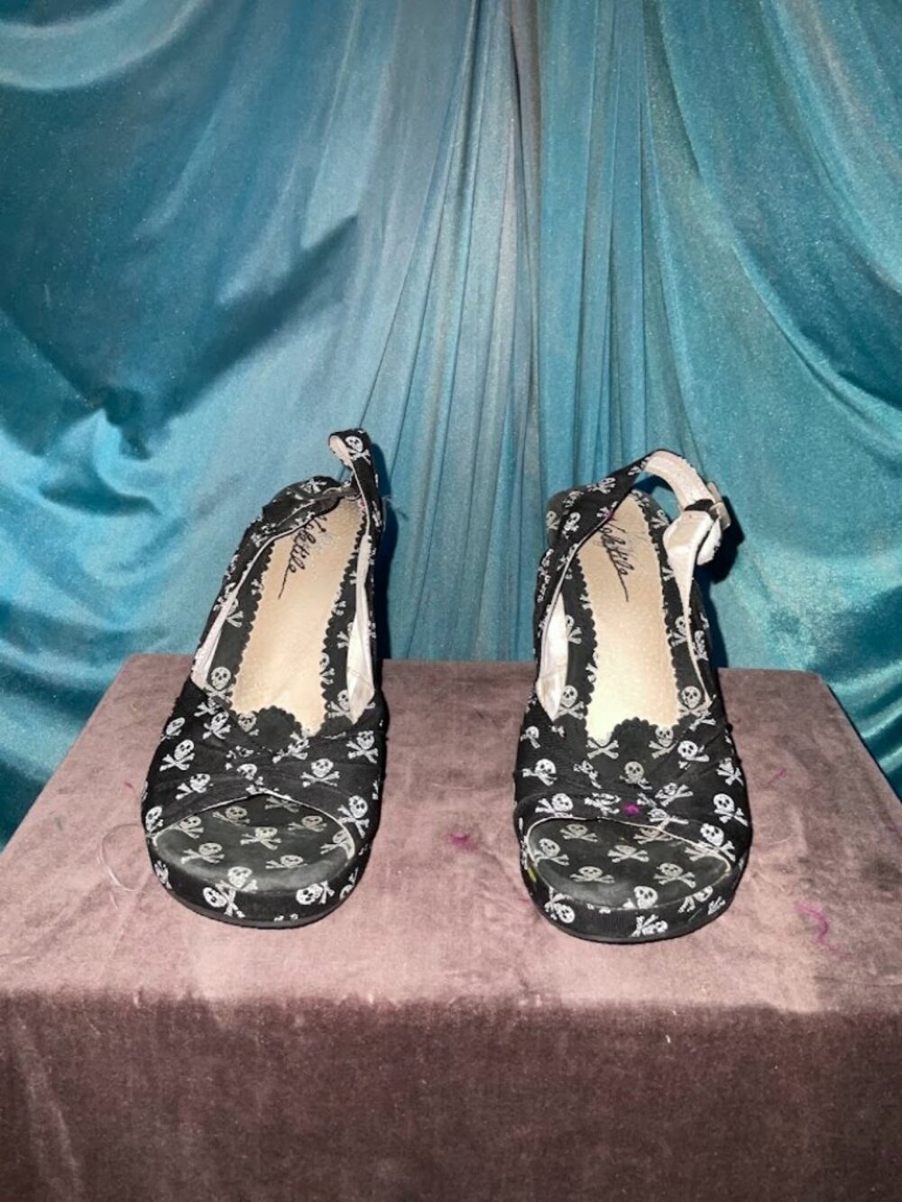 Skull & Crossbones Wedge Heels